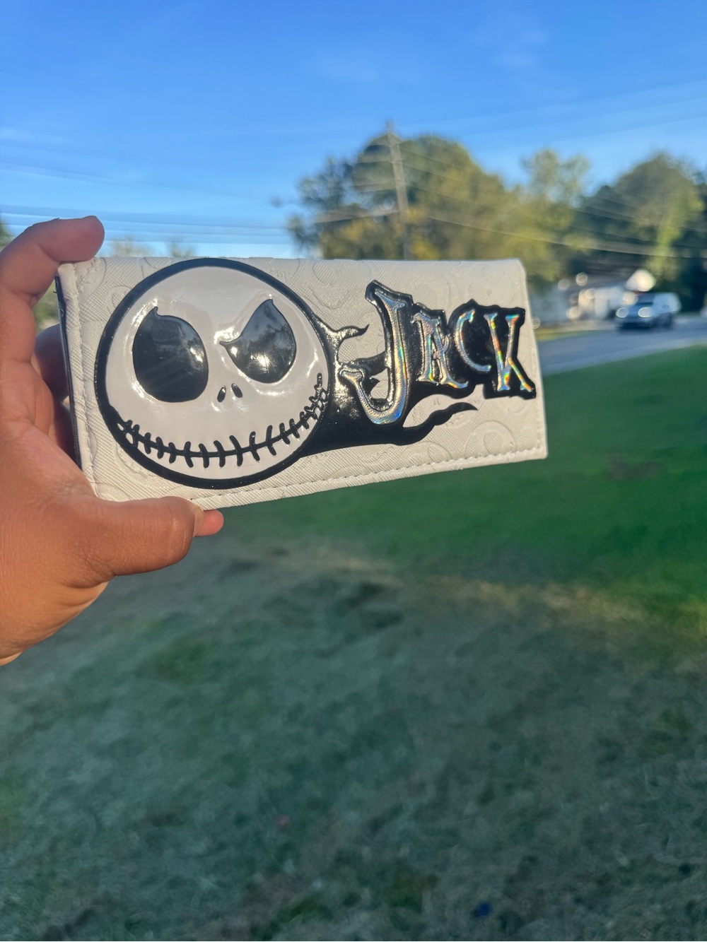 White 'Jack' Character Wallet Phone Case - White